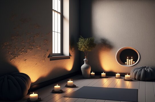 meditation room theme of mindfulness education made with generative ai