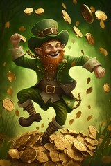 st patricks day, happy jolly leprechaun
