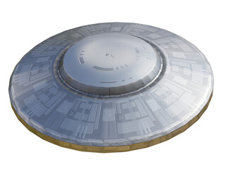 UFO, extraterrestrial spaceship, isolated on transparent 