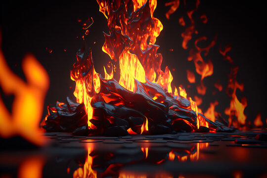 realistic 3d 4k hd fire flame image