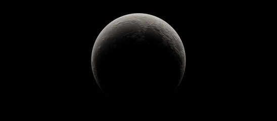 moon in the night 3d rendering illustration wallpaper background