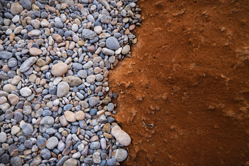Rocky shapes on the beach. textures and patterns generated on the stones of the Ibiza.