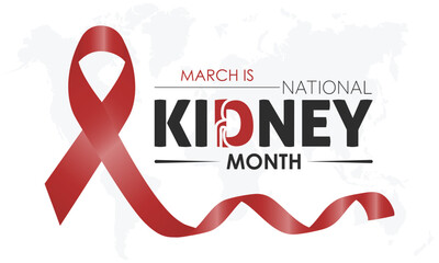 National Kidney Month. Health awareness campaign on the importance of the kidneys observed on every March