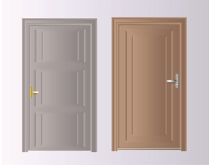 door Vector, Wooden door Illustration 