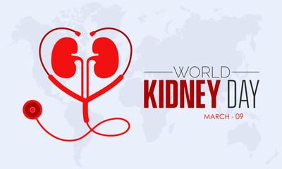 World Kidney Day. Health awareness campaign on the importance of the kidneys observed on March 09