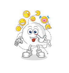 ghost laugh and mock character. cartoon mascot vector