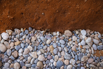 Rocky shapes on the beach. textures and patterns generated on the stones of the Ibiza.