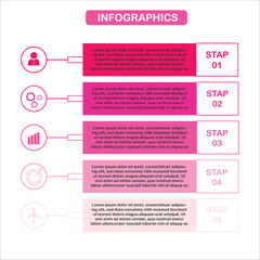 Business process graph, step to success diagram and chart illustration infographic vector Stock Illustration.