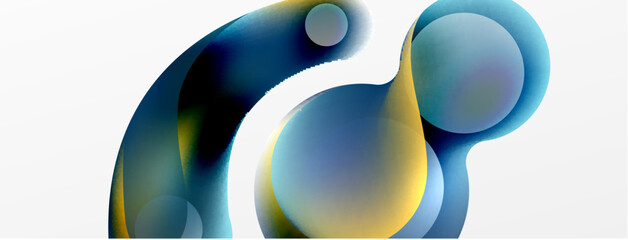Fluid abstract background, round shapes and circle flowing design for wallpaper, banner, background or landing