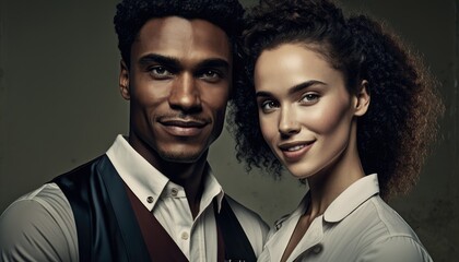 Empowering Confidence and Relationship in the Workplace: Celebrating National Couple's Day with Diversity Inclusivity in the Industry with Multiracial Scientist Couple (generative AI