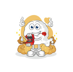 Naklejka premium ghost propose with ring. cartoon mascot vector