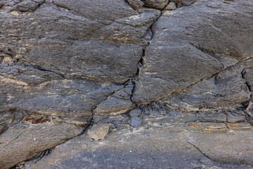 Rocky shapes on the beach. textures and patterns generated on the stones of the Ibiza.