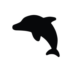 a jumping dolphin is black