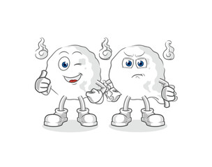 Obraz premium ghost thumbs up and thumbs down. cartoon mascot vector