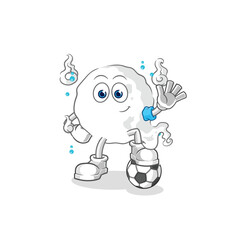 ghost playing soccer illustration. character vector