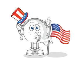 ghost uncle sam character. cartoon mascot vector