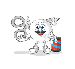 ghost barber cartoon. cartoon mascot vector