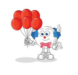 ghost clown with balloons vector. cartoon character