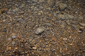Rocky shapes on the beach. textures and patterns generated on the stones of the Ibiza.