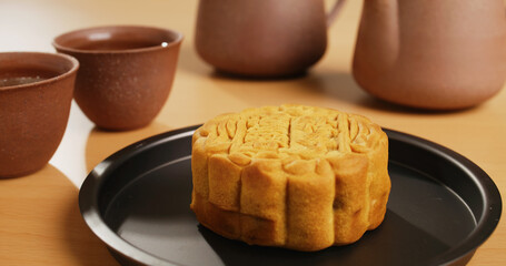 Traditional chinese moon cake for mid autumn festival