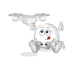 ghost with drone character. cartoon mascot vector