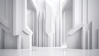 White futuristic backdrop, embodying simplicity and clean modernity