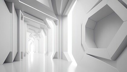 White futuristic backdrop, embodying simplicity and clean modernity