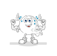 ghost muscular cartoon. cartoon mascot vector