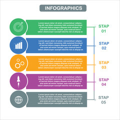 Business process graph, step to success diagram and chart illustration infographic vector Stock Illustration.