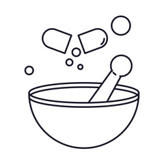 Medicine Mixer Medical Object Outline 2D Illustration