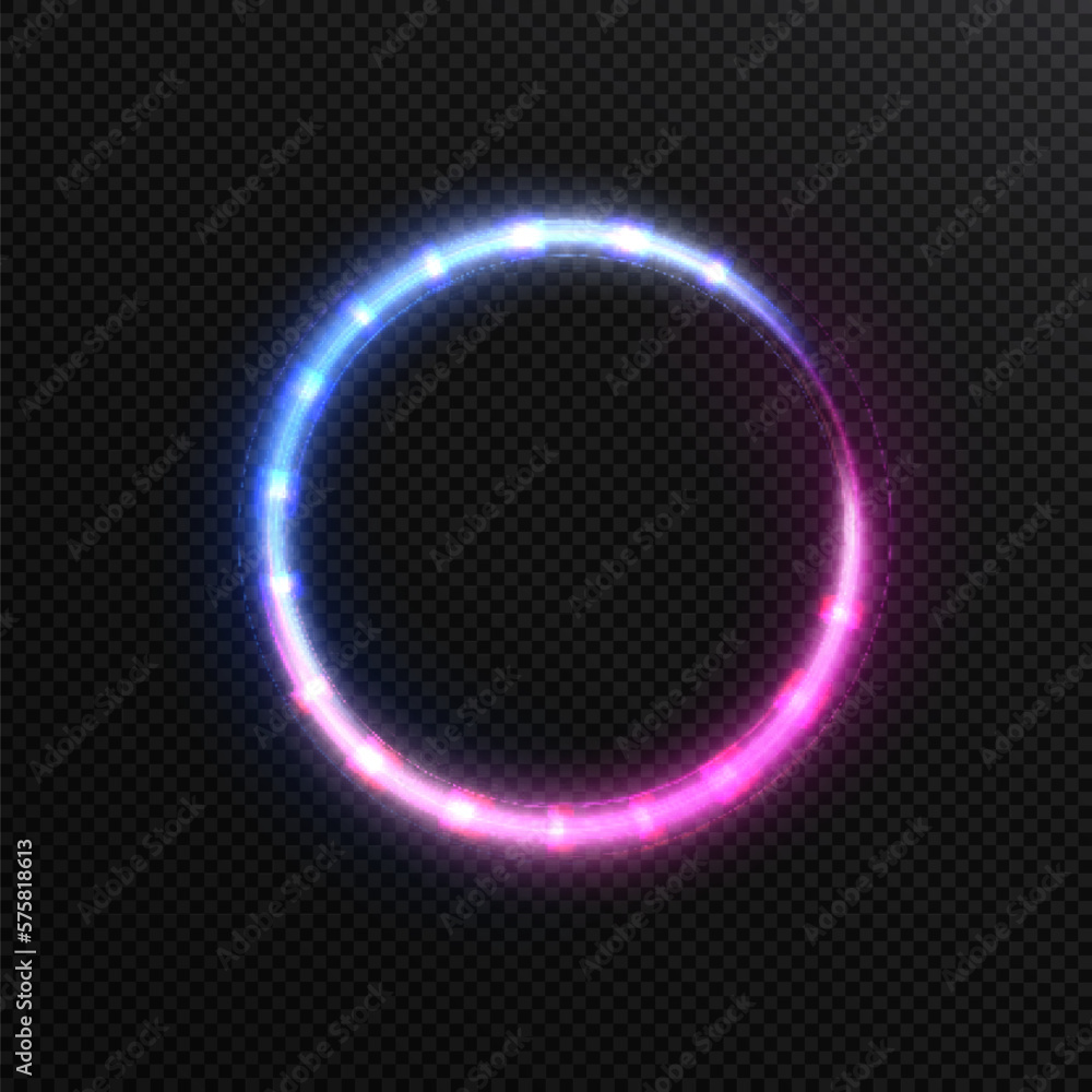 Poster luminous circular frame with light circle effect. abstract circular background with luminous ornamen