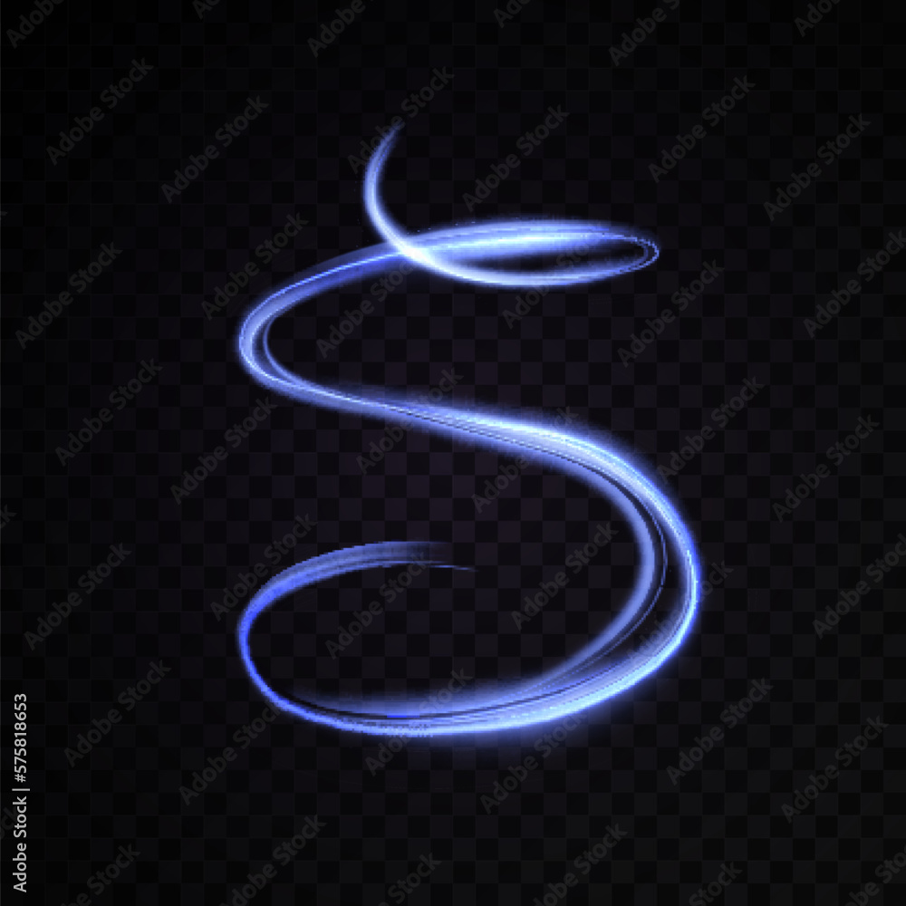 Aufkleber magical movement of the light line light energy curve effect. futuristic light effect. glowing shiny