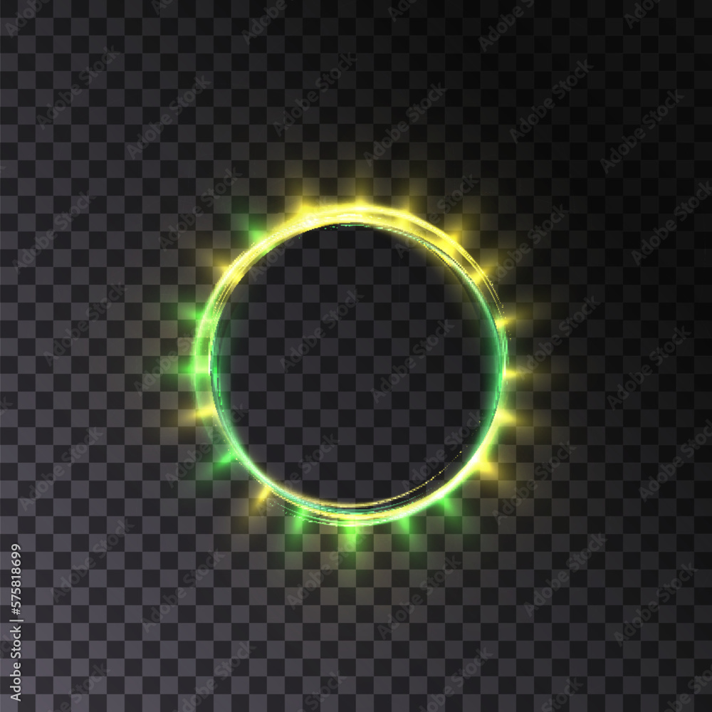 Poster luminous circular frame with light circle effect. abstract circular background with luminous ornamen