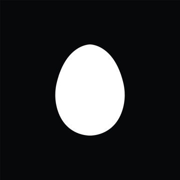 Egg vector icon, balck and white