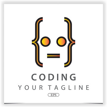 robot coding or programmer logo premium elegant template vector eps 10