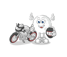 ghost racer character. cartoon mascot vector