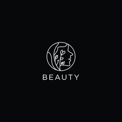 Beauty woman fashion logo. Gold Abstract vector