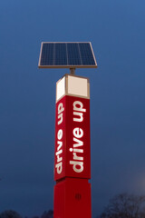 "Drive-up" sign solar panel
