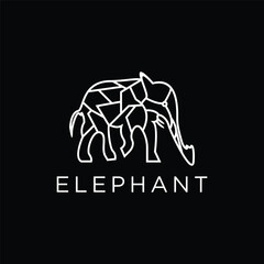 Obraz premium Elephant geometric polygonal logo vector icon design template