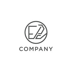 Abstract Initial Letter O and F E Logo. 