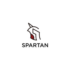 Spartan simple logo design flat