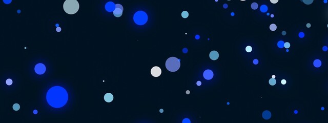 Blue glow abstract background. The texture of chaotic dots, particles, circles, stars, cosmic bodies. Random pattern. Poster for technology, medicine, presentations, business.