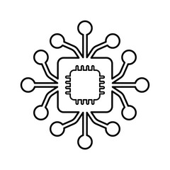 Circuit, connection, digital line icon. Outline vector.