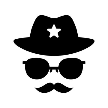 Cholo, man, person icon. Black vector graphics.