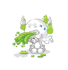 ghost throw up cartoon. cartoon mascot vector