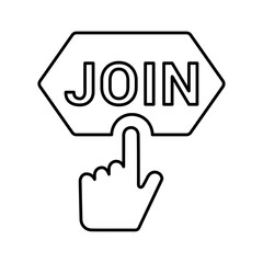 Click, enroll outline icon. Line art vector.