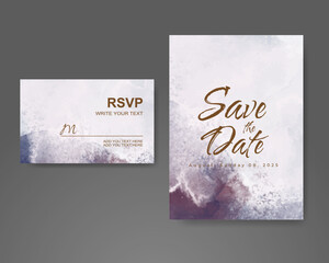 Wedding invitation with abstract watercolor background