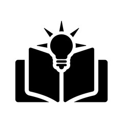 Cognize, know, knowledge icon. Black vector graphics.