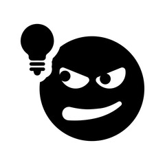 Conjectural, conjecture, emoji icon. Black vector graphics.