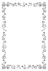 蛙と蓮の葉のフレーム　1色